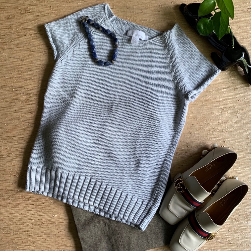 DKNYpure Cotton S/S Cable Knit Sweater